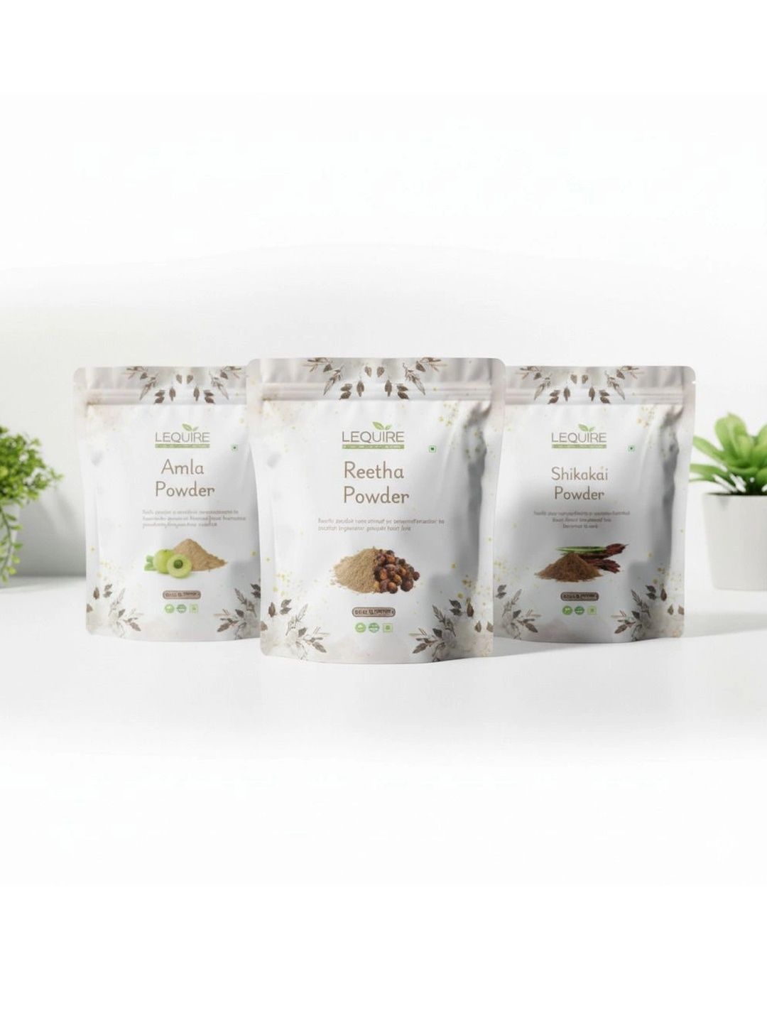 Lequire Set Of 3 Amla, Reetha & Shikakai Powder - 100 g Each-picture-49