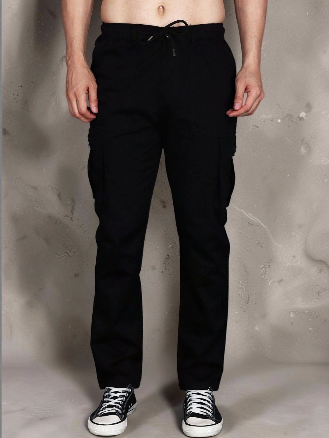 Mast & Harbour Men Relaxed Straight Leg Easy Wash Cargos Trousers-picture-17