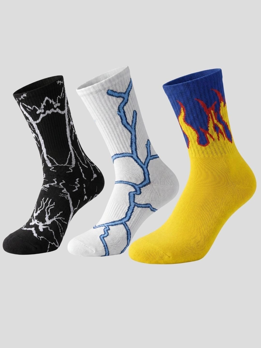 Moda Rapido Men Pack of 3 Cotton Blend Patterned Calf Length Socks-picture-13