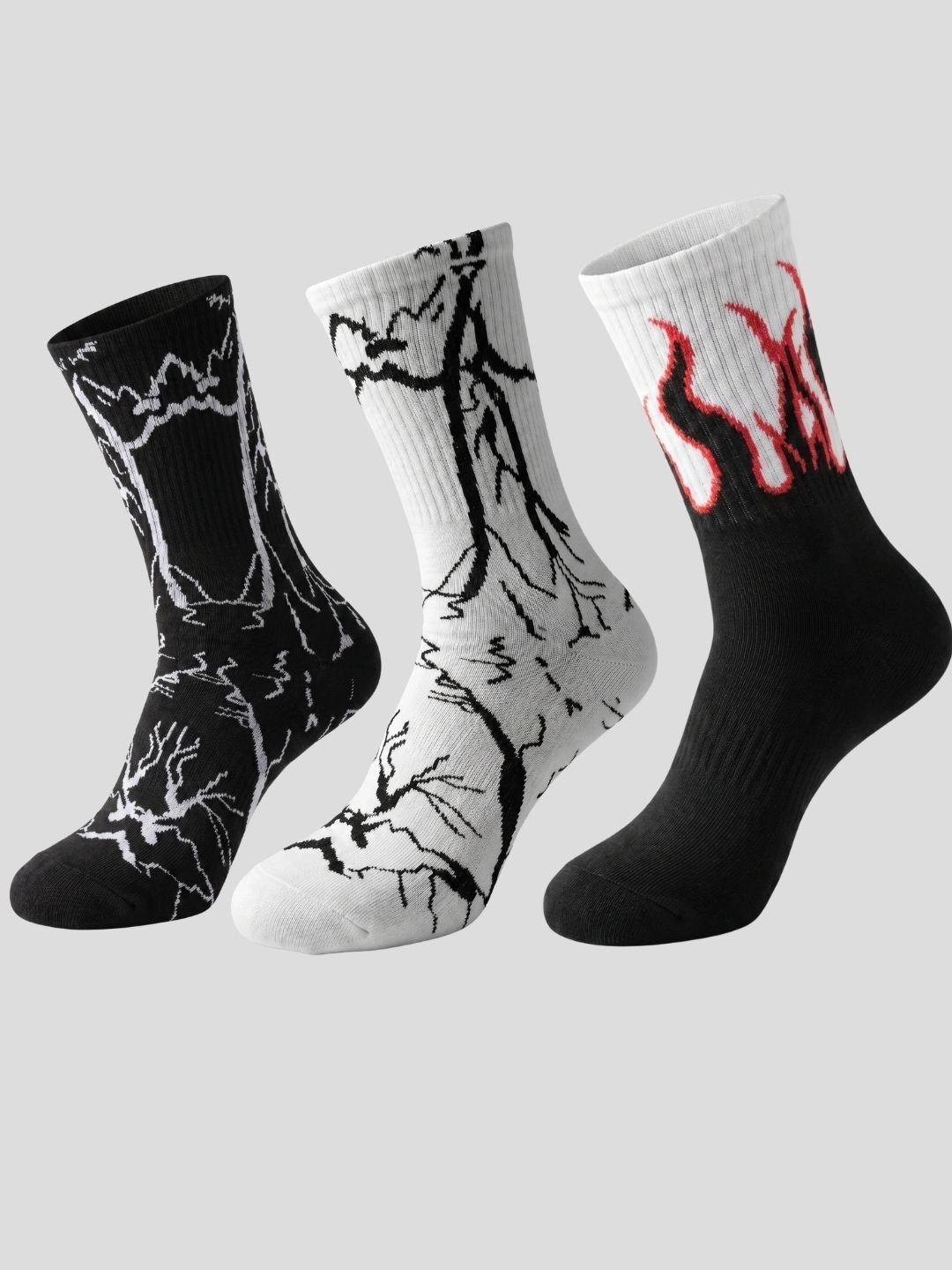 Moda Rapido Men Pack of 3 Cotton Blend Patterned Calf Length Socks-picture-29
