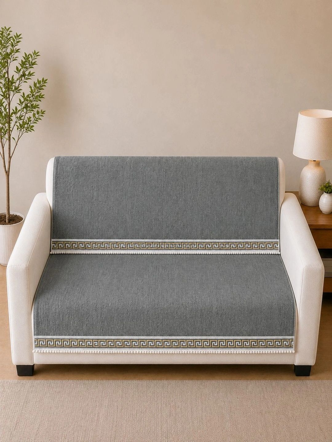 Aura Grey 2 Piece Sofa Cover Without Arms-picture-32