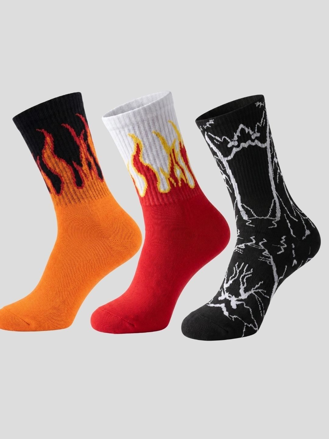 Moda Rapido Men Pack of 3 Cotton Blend Patterned Calf Length Socks-picture-26