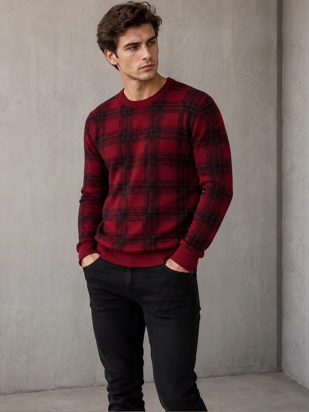 Moda Rapido Men Checked Pullover-picture-29