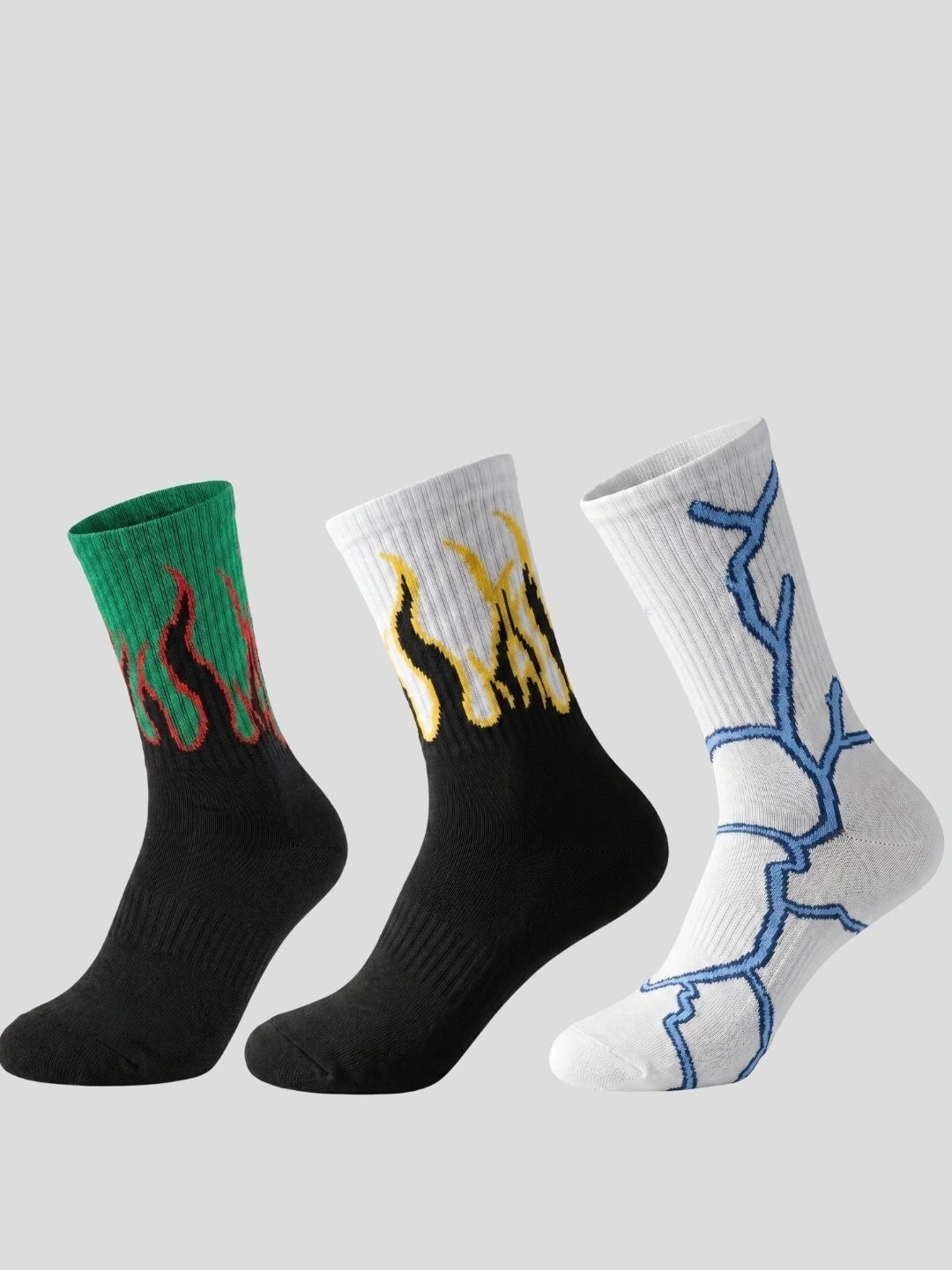 Moda Rapido Men Pack of 3 Cotton Blend Patterned Above Ankle Socks-picture-38