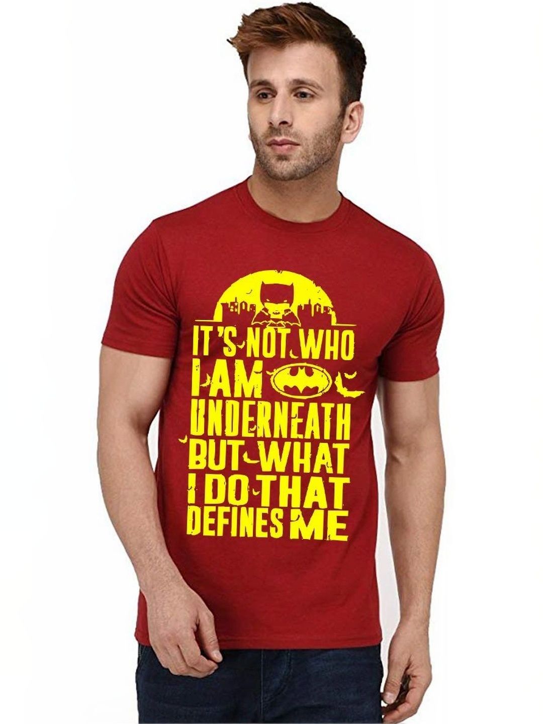 Caseria Men Typography Batman Printed T-shirt-image-4