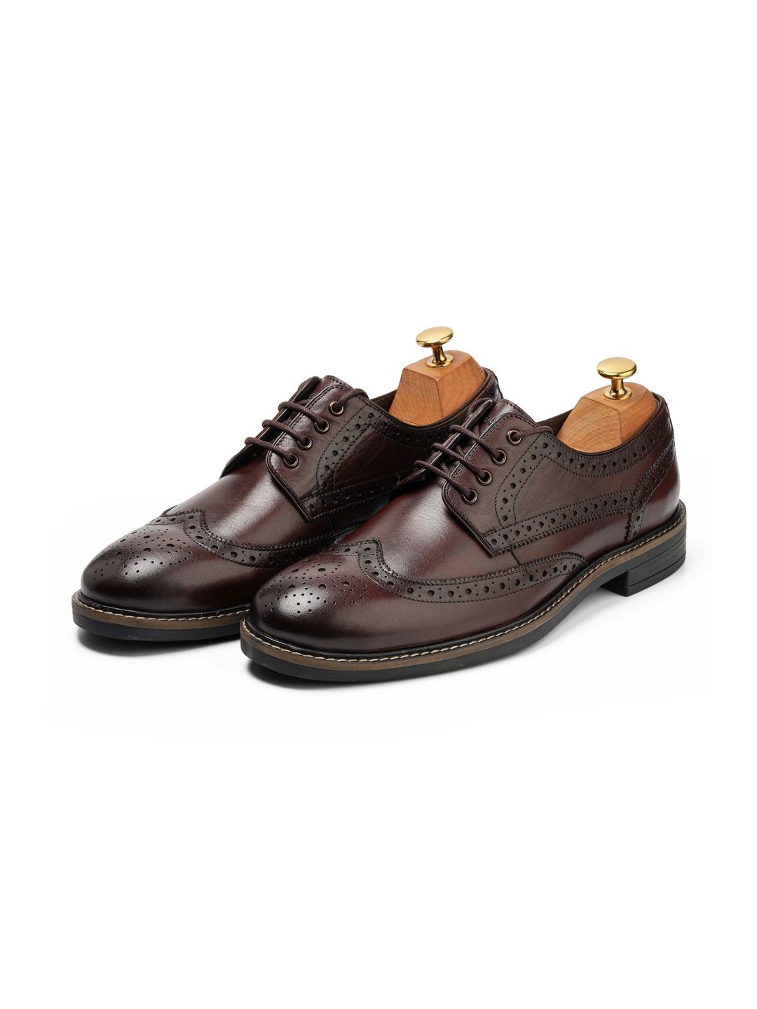 CORDWAINERS Men Textured Leather Round Toe Lace-Ups Brogues Formal Shoes-image-15