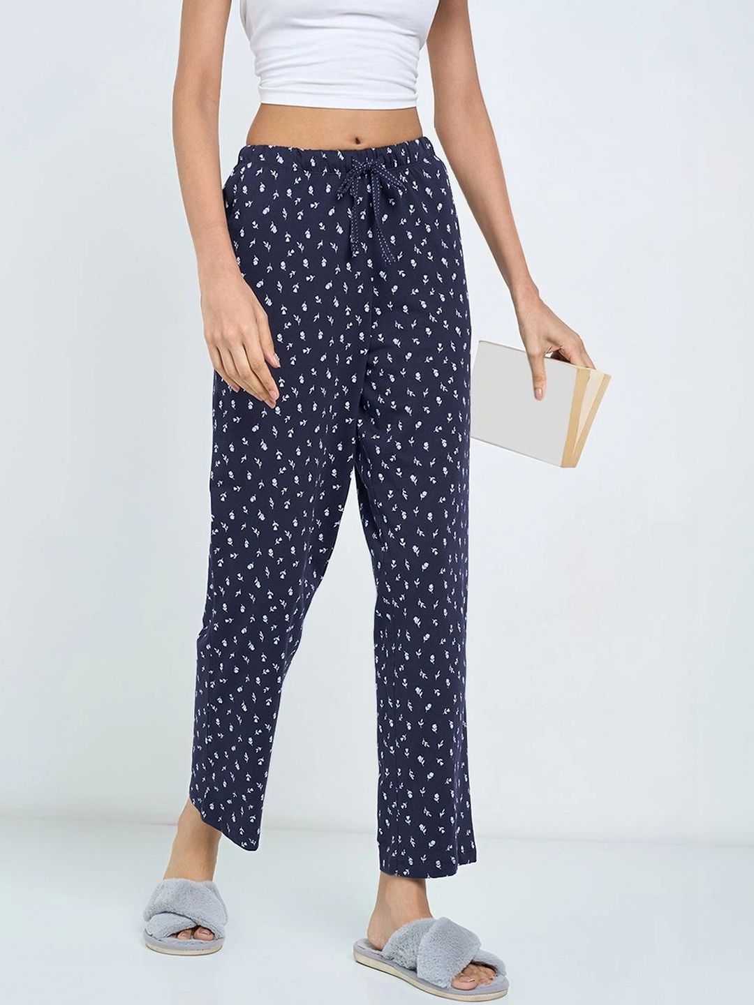 Dreamz by Pantaloons Printed Cotton Mid-Rise Straight Lounge Pants-picture-36