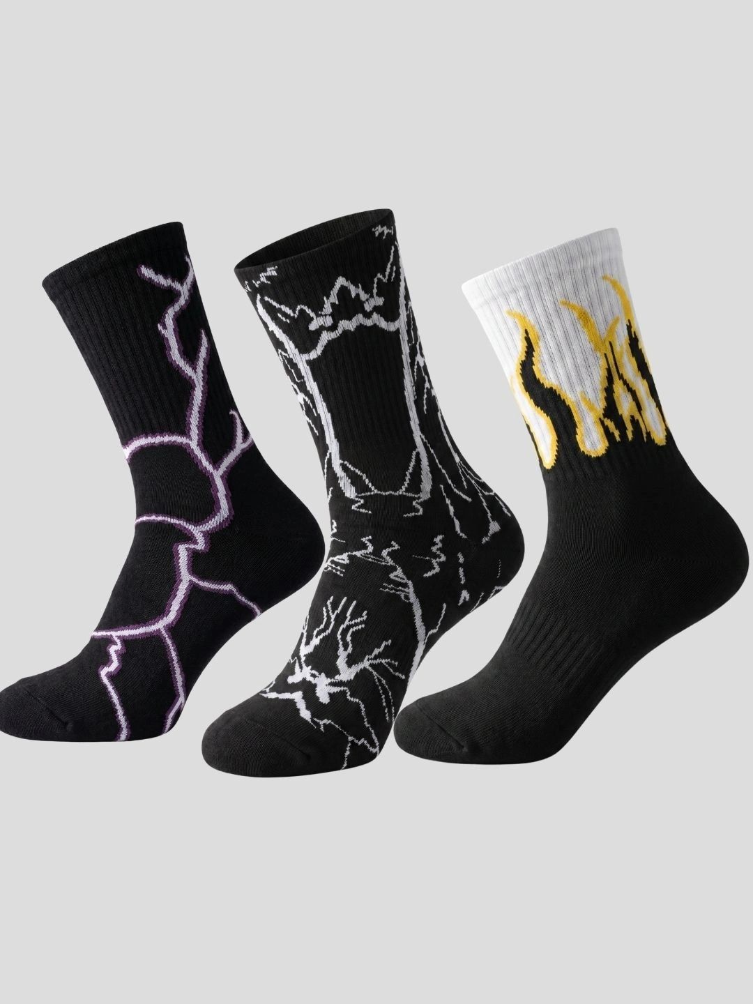 Moda Rapido Men Pack of 3 Cotton Blend Patterned Calf Length Socks-picture-22