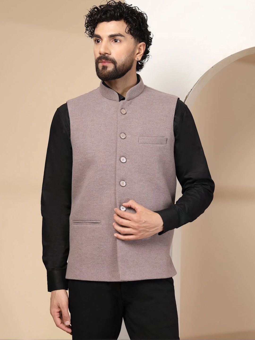 Vastraa Fusion Mandarin Collar Nehru Jacket-picture-43