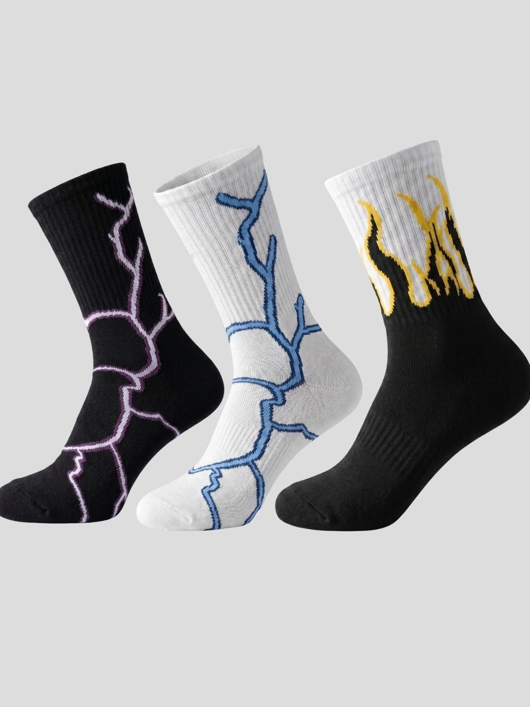 Moda Rapido Men Pack of 3 Cotton Blend Patterned Above Ankle Socks-picture-21
