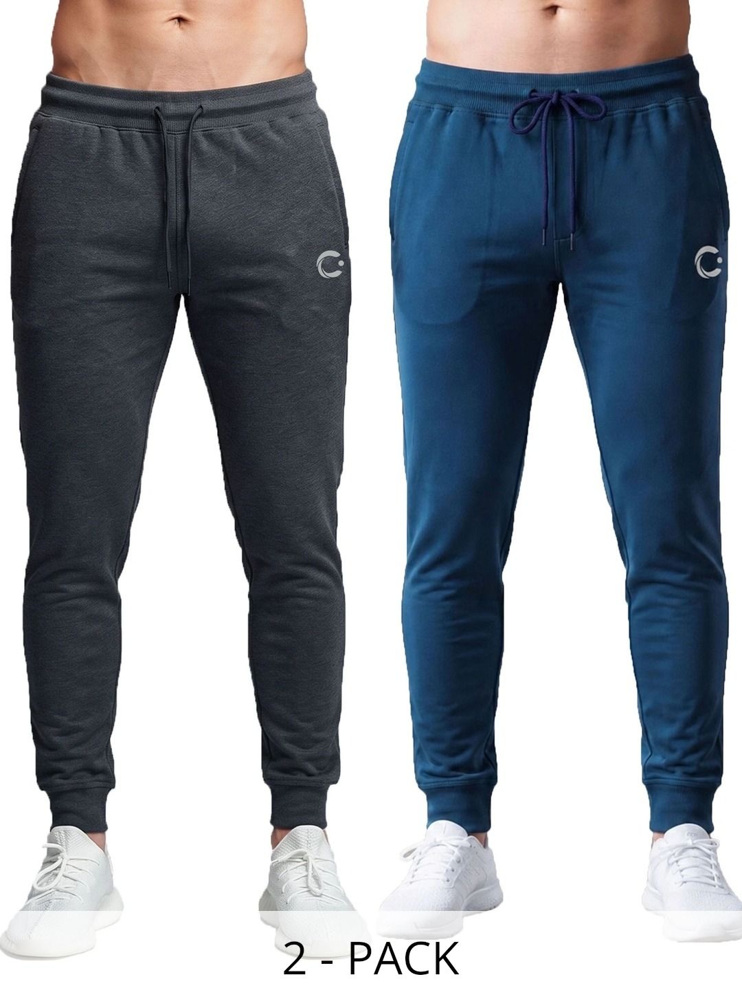 T.T. Men Pack of 2 Regular Fit Brand Logo Training Joggers-picture-44