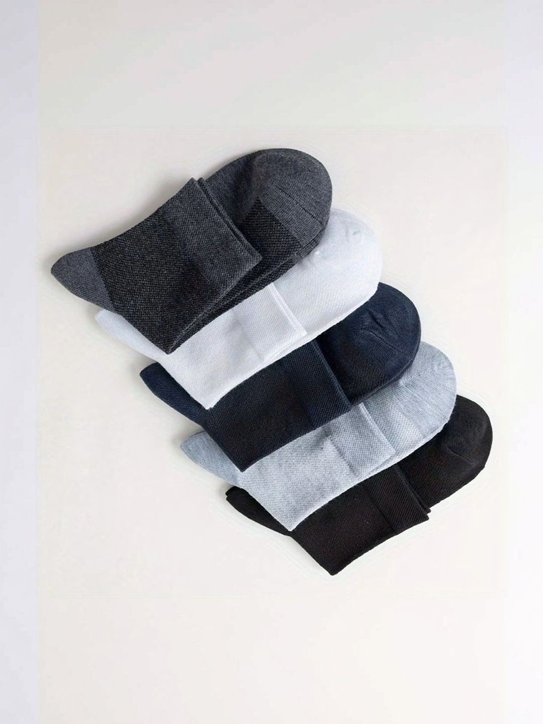 BEAR&BEYOND Men Pack of 5 Cotton Assorted Patterned Above Ankle Socks-picture-28