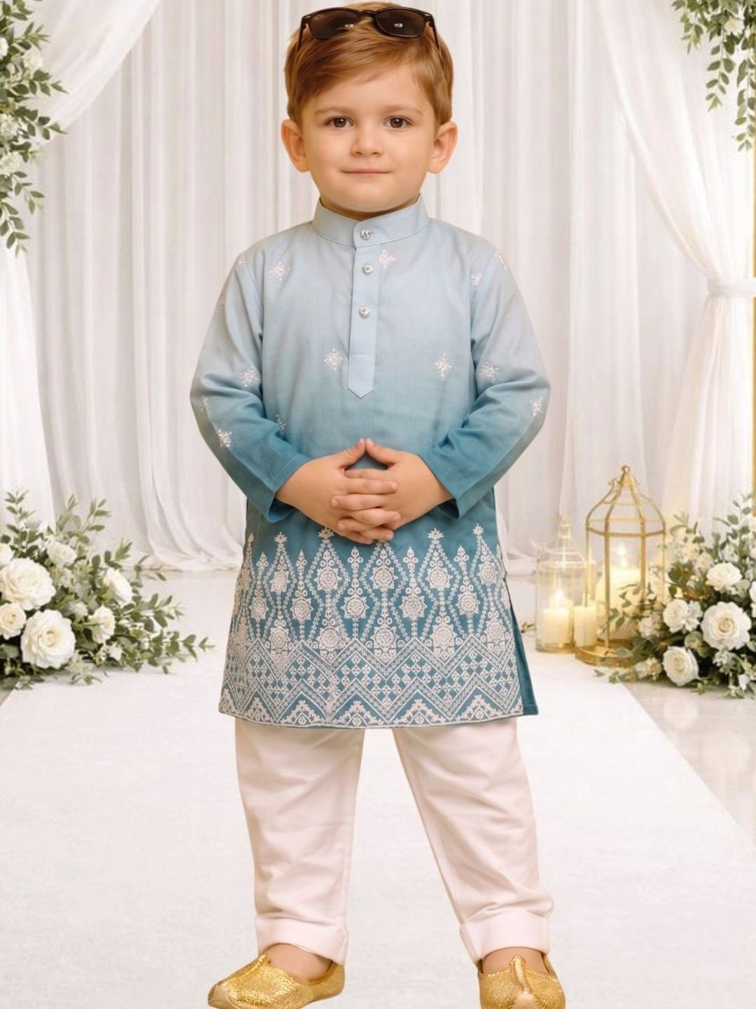 BAESD Boys Ombre Dyed Regular Kurta with Pyjamas-picture-16