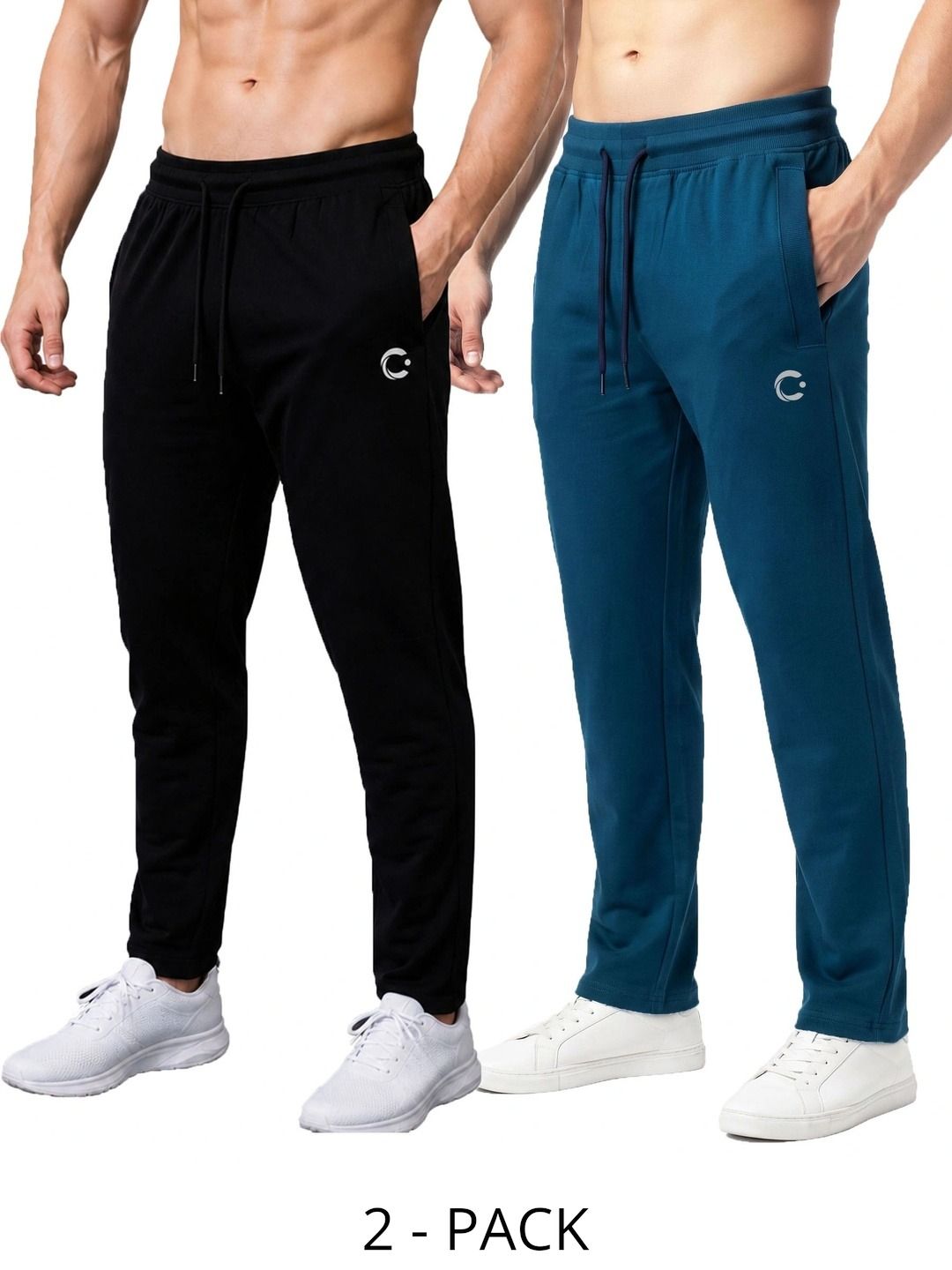 T.T. Men Pack of 2 Regular Fit Brand Logo Dri-FIT Training Joggers-picture-17