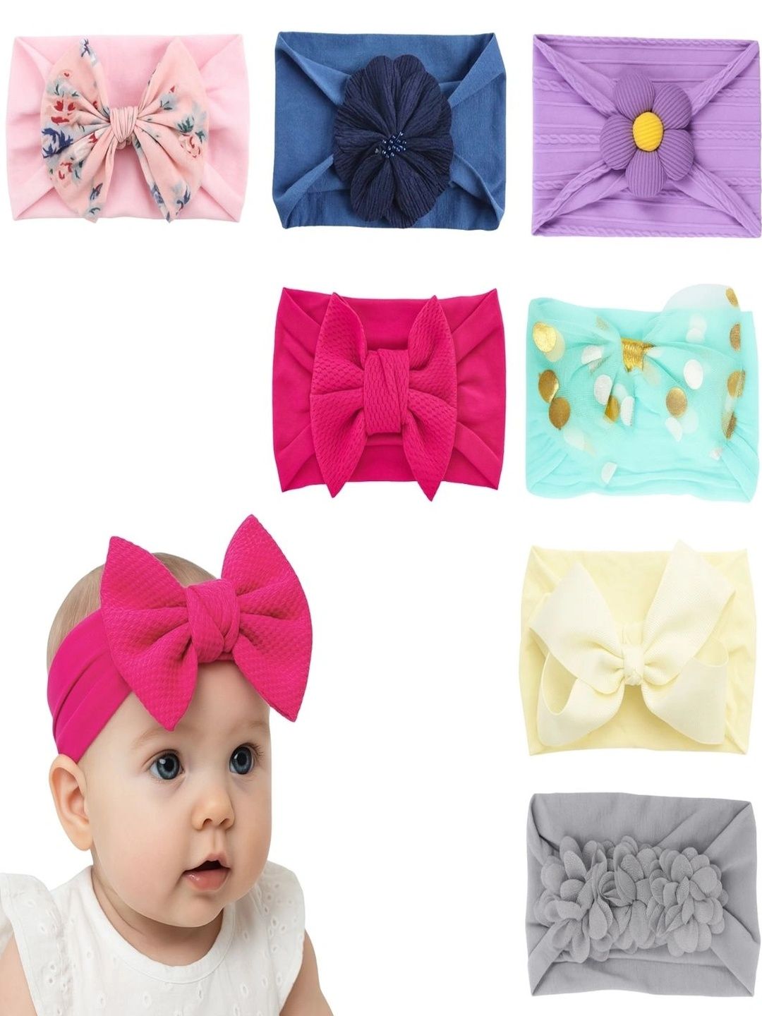 ANNA CREATIONS Girls Set of 7 Embellished Hairband-picture-53