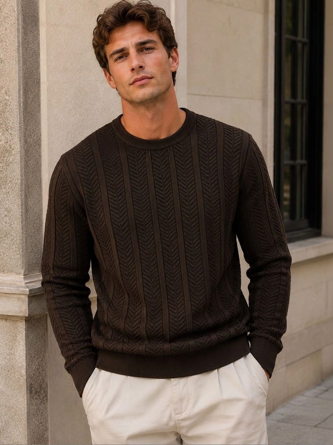 Moda Rapido Men Cable Knit Pullover-picture-26