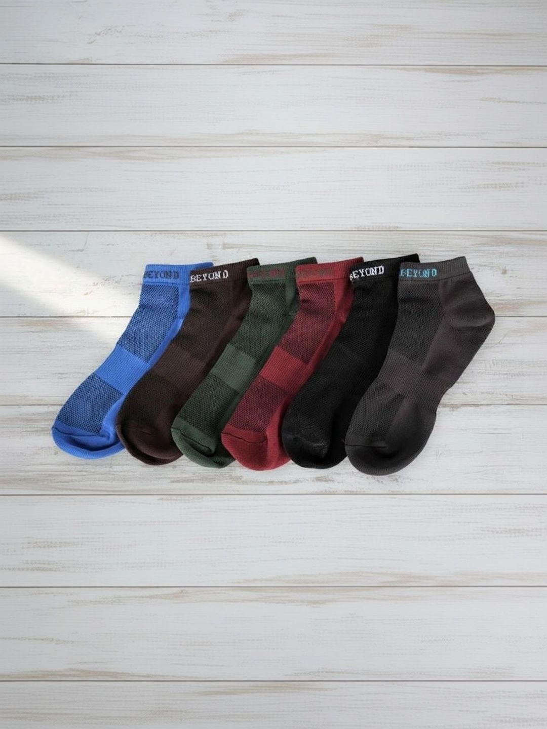BEAR&BEYOND Men Pack of 6 Cotton Assorted Ankle Length Socks-image-47