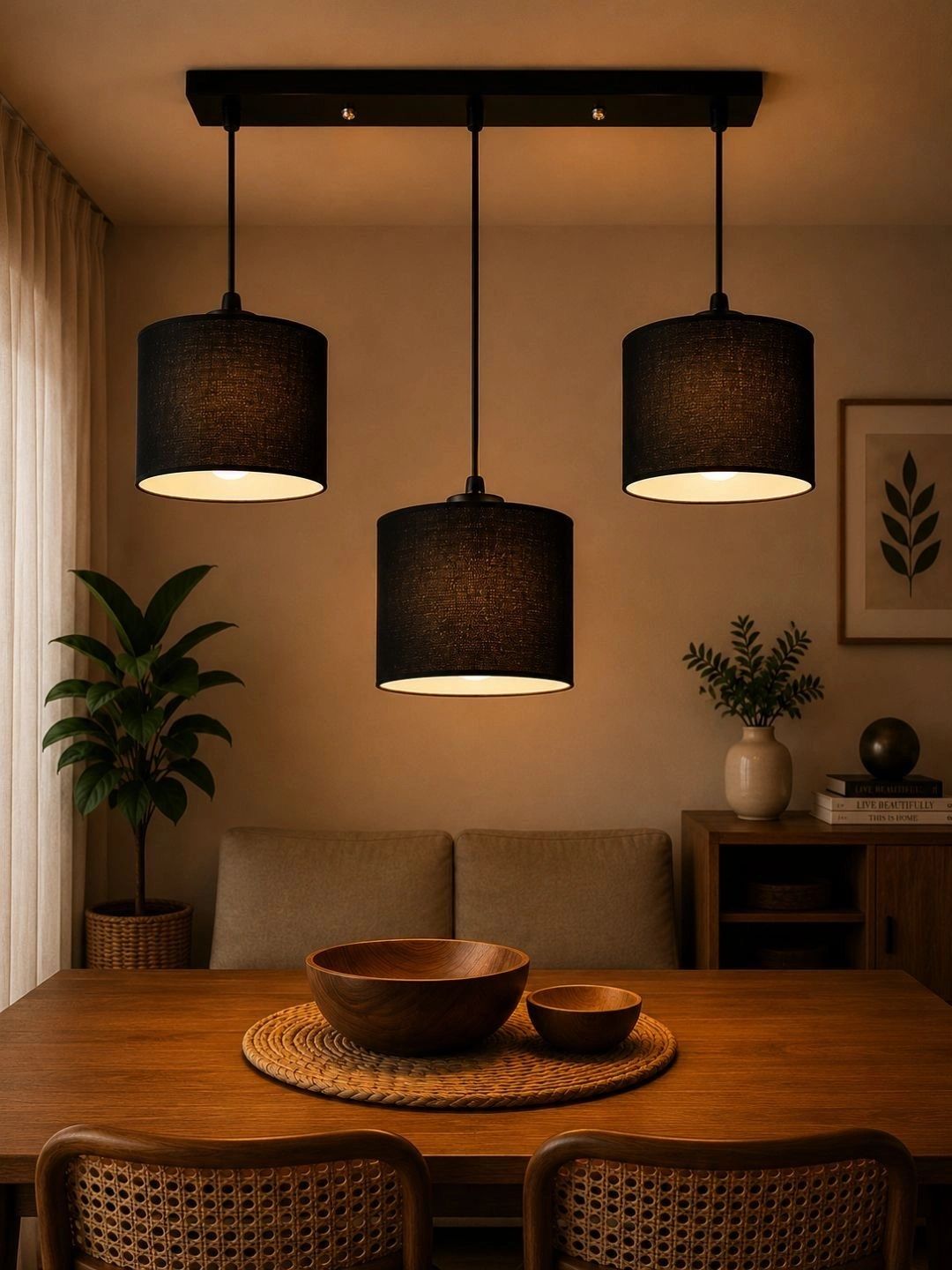 Myntra Elegant Homes Black Textured Contemporary Ceiling Lamp-picture-27