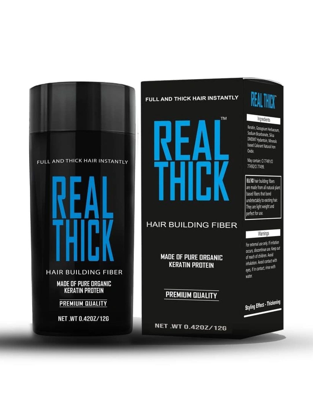 REAL THICK Keratin Hair Building Fiber - 12 g - Dark Brown-image-36