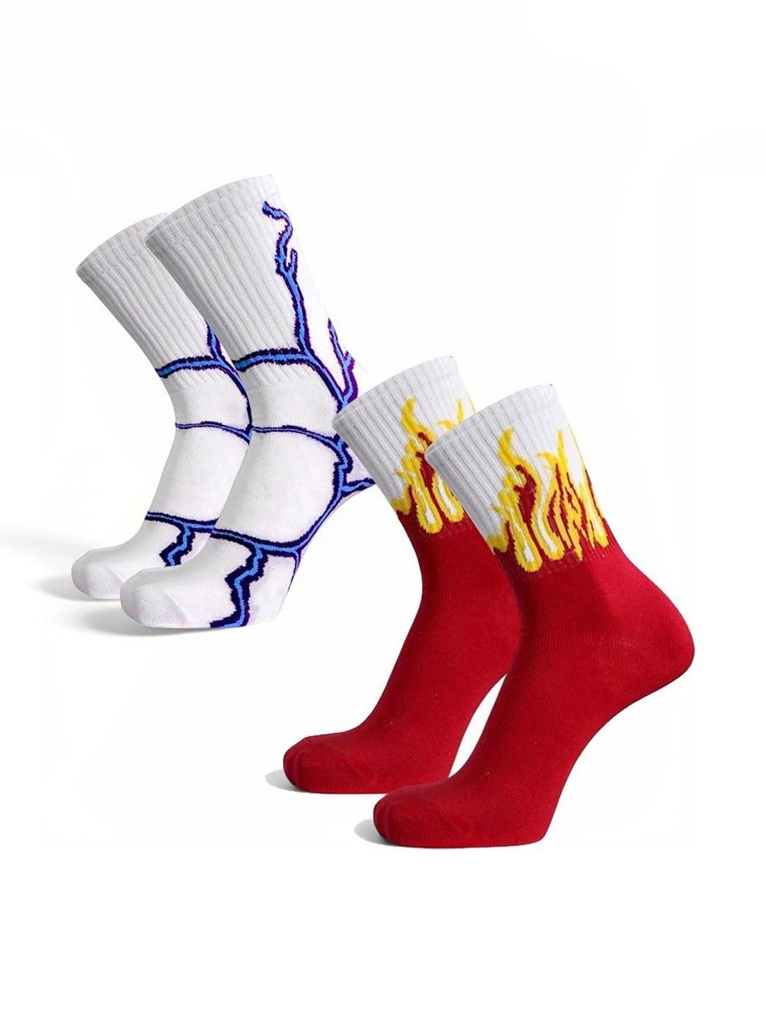 BEAR&BEYOND Men Pack of 2 Cotton Assorted Patterned Above Ankle Socks-image-48