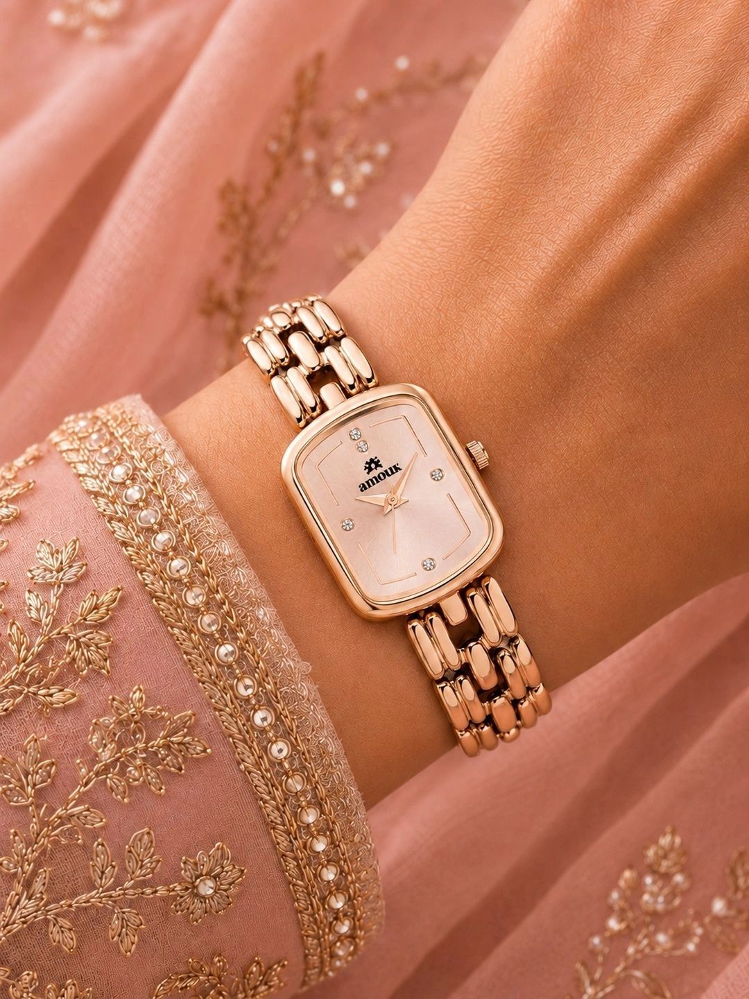 Anouk Women Brass Embellished Dial & Bracelet Style Straps Analogue Watch ANW-059-RG-image-42