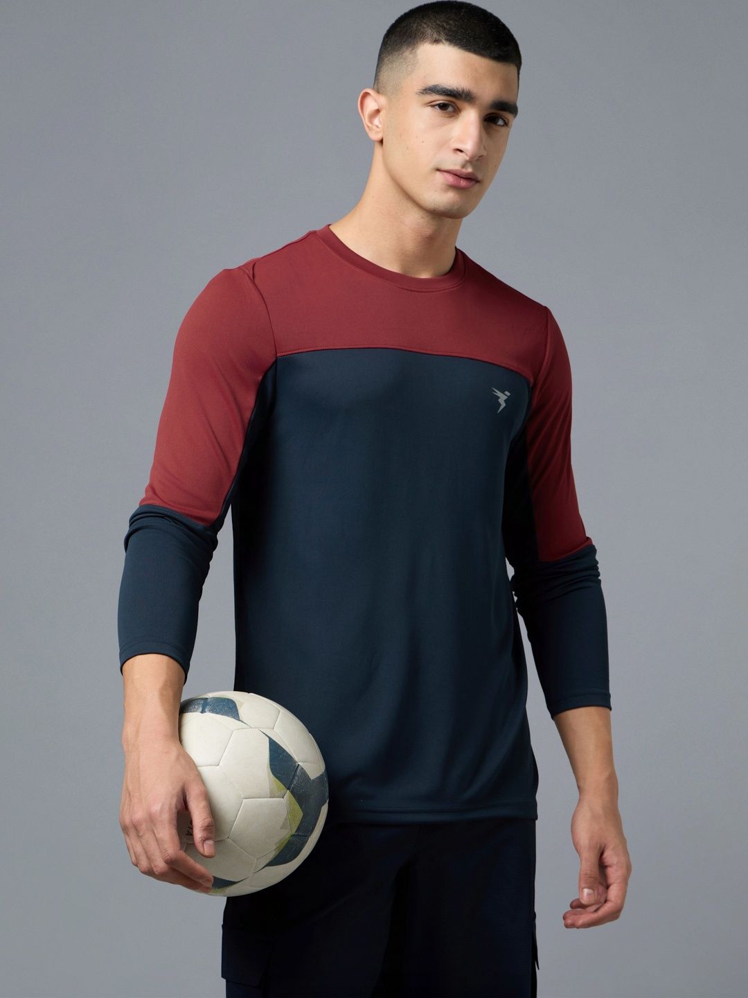 Technosport Men Brand Logo Colourblocked Slim Fit T-shirt-picture-35