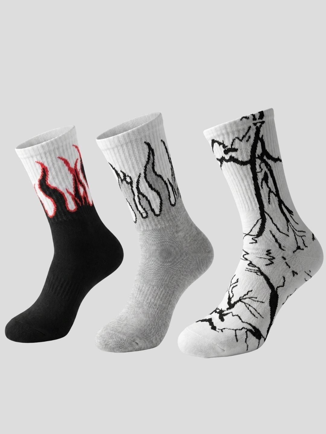 Moda Rapido Men Pack of 3 Cotton Blend Patterned Calf Length Socks-picture-25