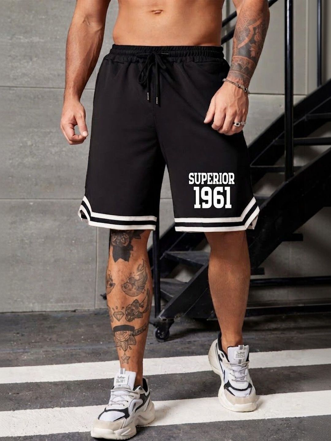 LOTHRIC Men Typography Sports Shorts-picture-26