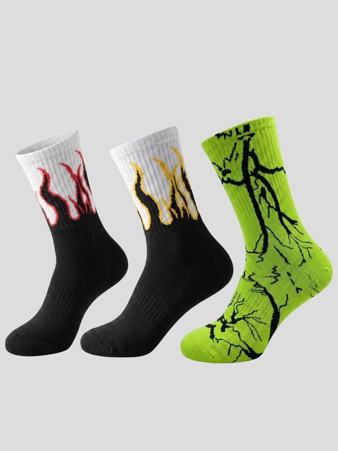 Moda Rapido Men Pack of 3 Cotton Blend Patterned Above Ankle Socks-picture-34