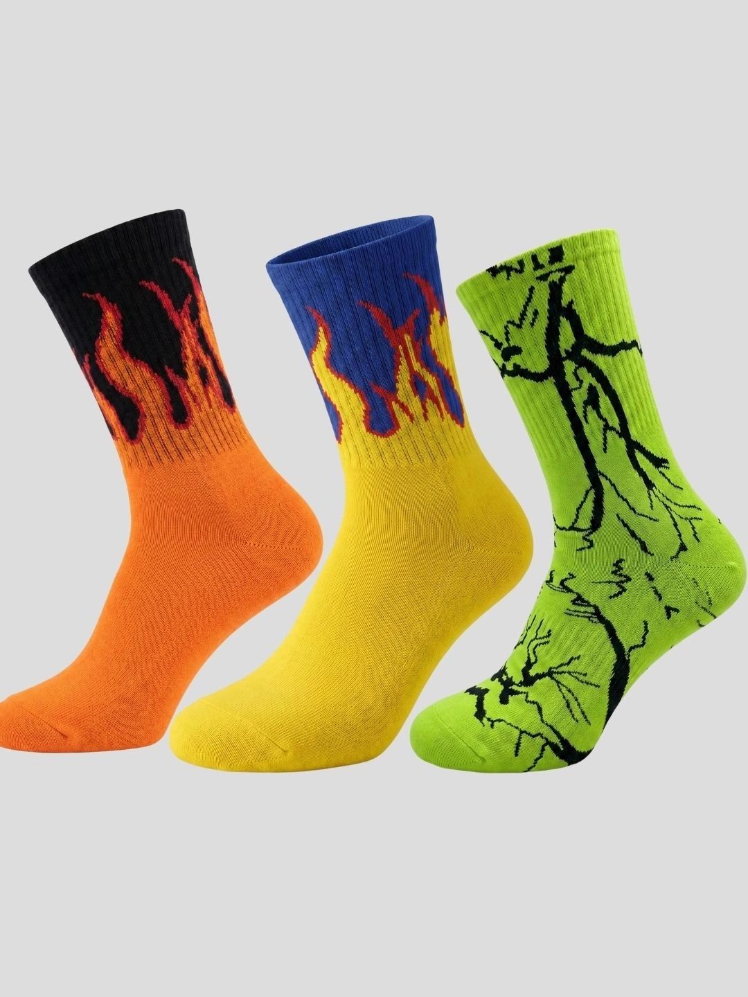 Moda Rapido Men Pack of 3 Cotton Blend Patterned Calf Length Socks-picture-46