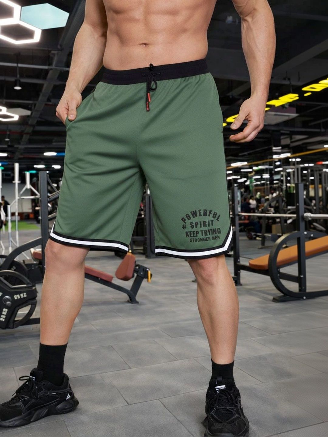 LOTHRIC Men Typography Training or Gym Sports Shorts-picture-55