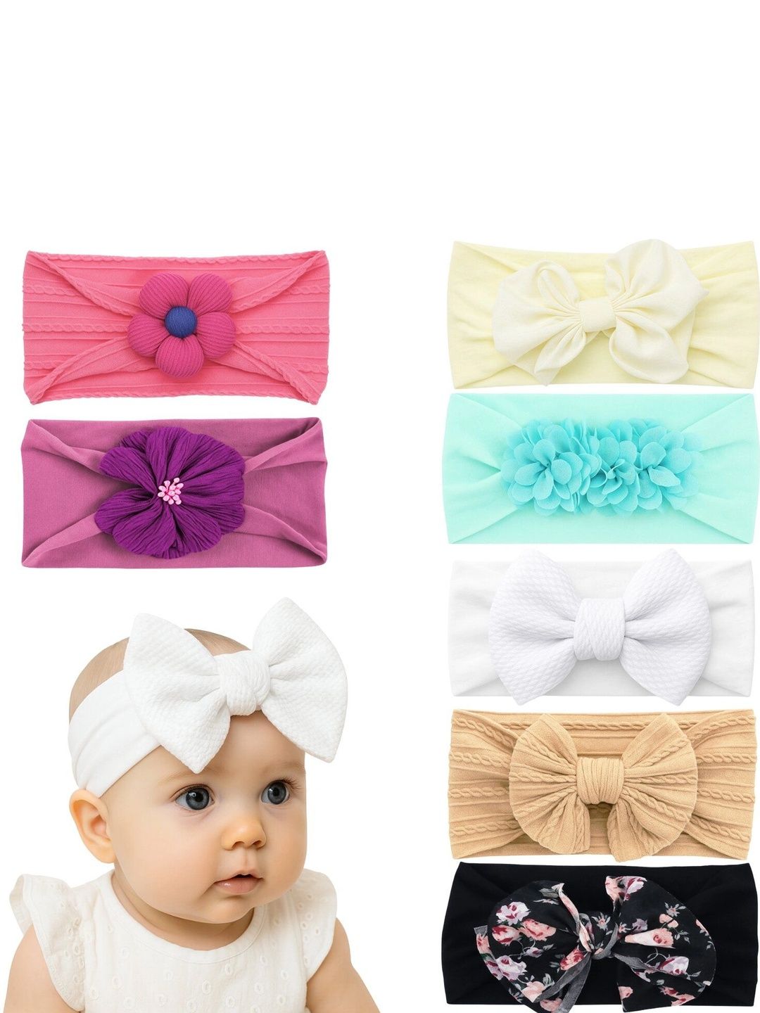 ANNA CREATIONS Girls Set of 7 Embellished Hairband-picture-17