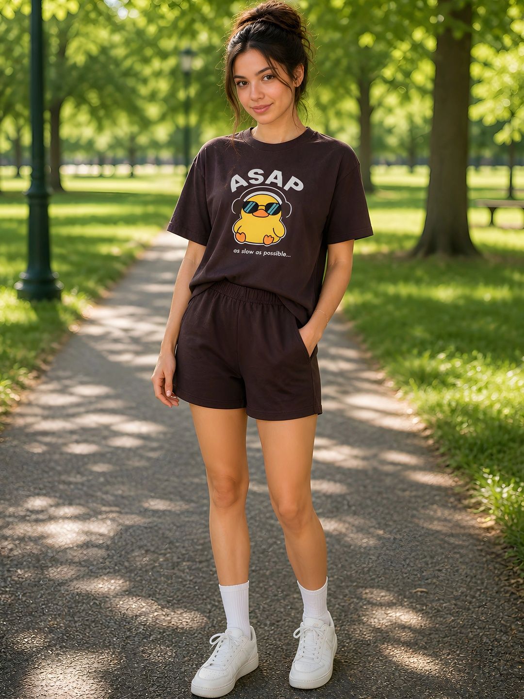 ELVIA Cotton Printed T-shirt with Shorts-picture-25