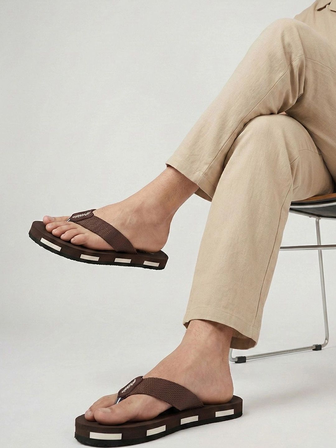 ALBELA Men Striped Thong Flip-Flops-image-22