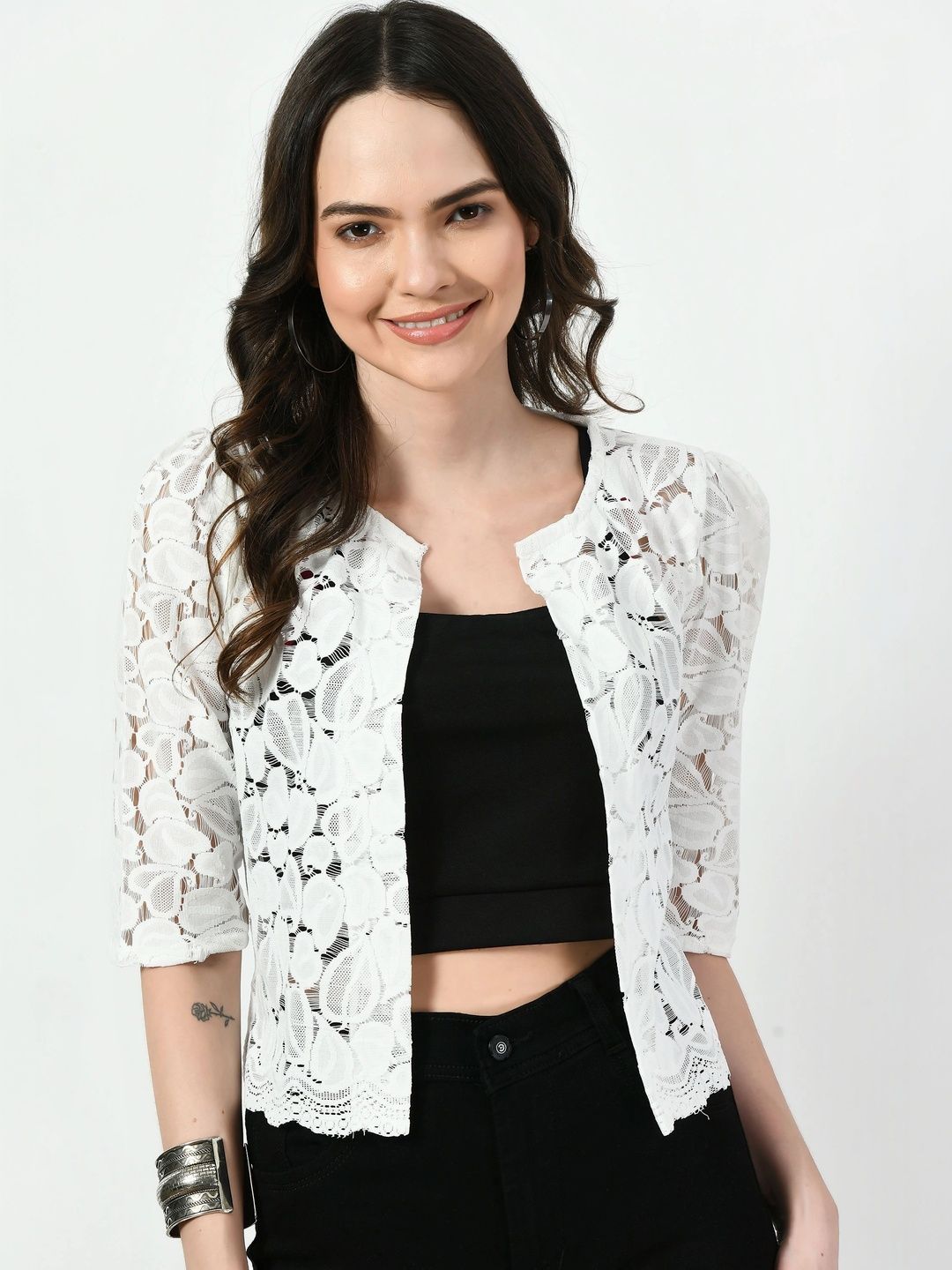 RAYWOS Women Crop Sheer Shrug-picture-27