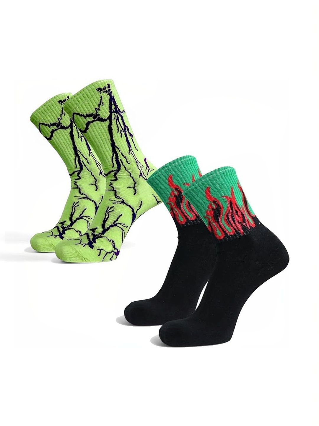 BEAR&BEYOND Men Pack of 2 Cotton Assorted Patterned Calf Length Socks-picture-56