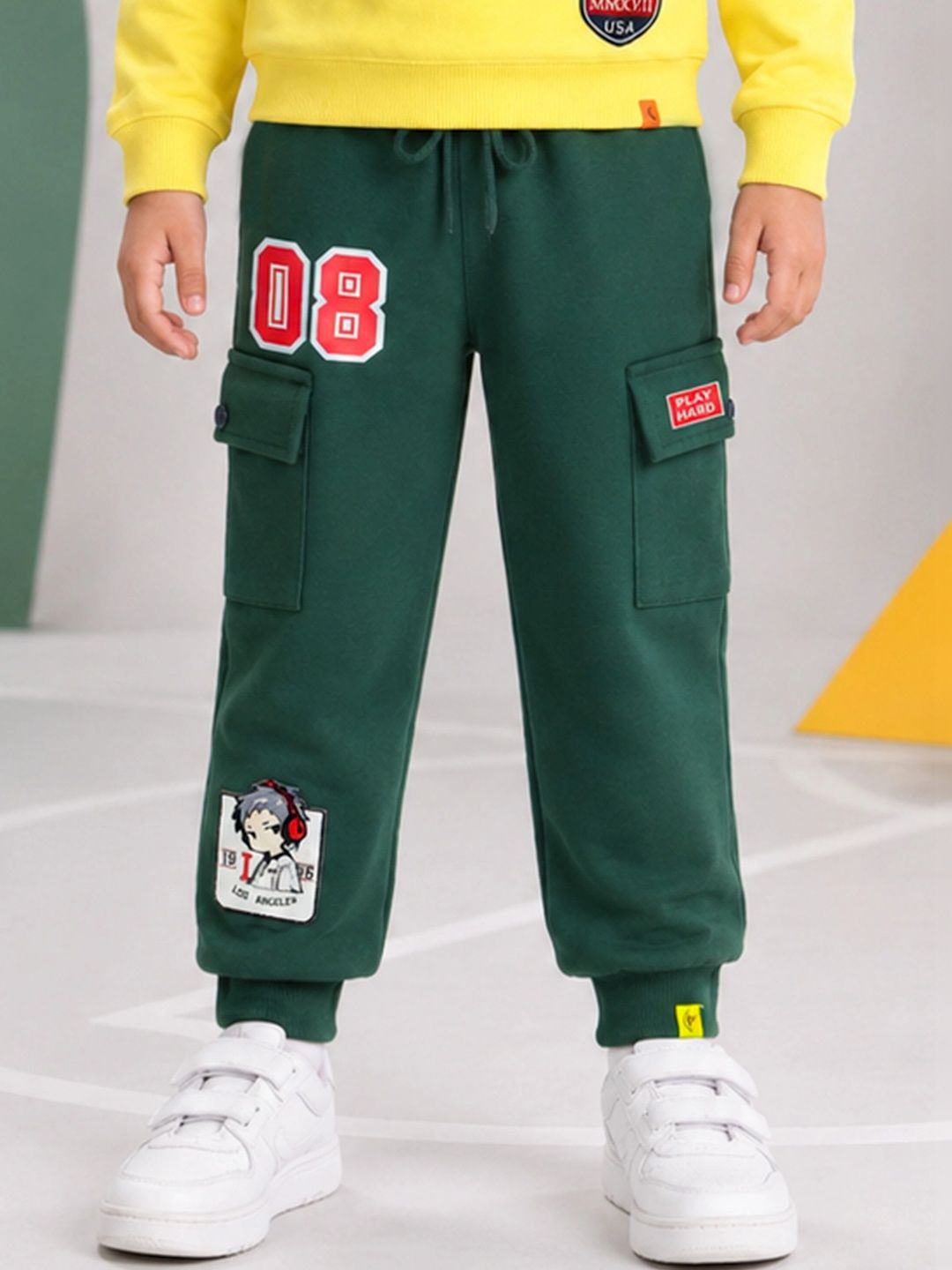 KiddoPanti Boys Regular Fit Graphic Print Cargos-picture-13