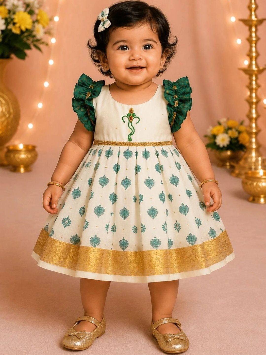 Babypattu Printed Round Neck A-Line Ethnic Dresses-picture-56
