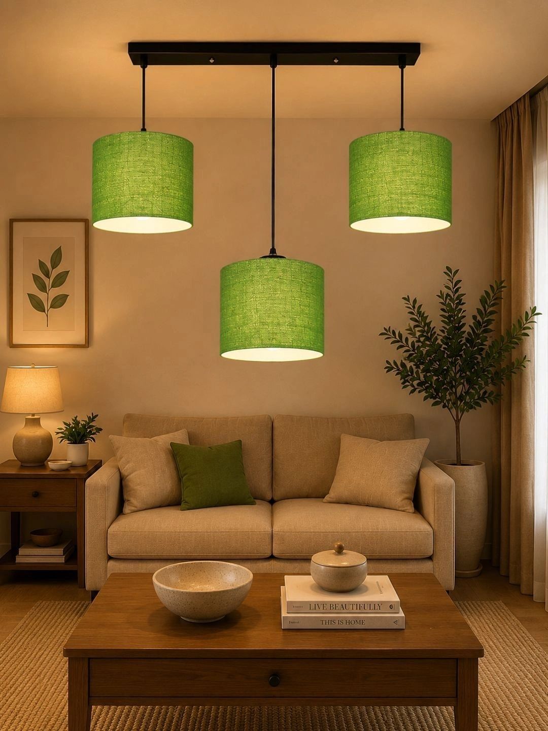 Myntra Elegant Homes Green Textured Contemporary Ceiling Lamp-picture-10