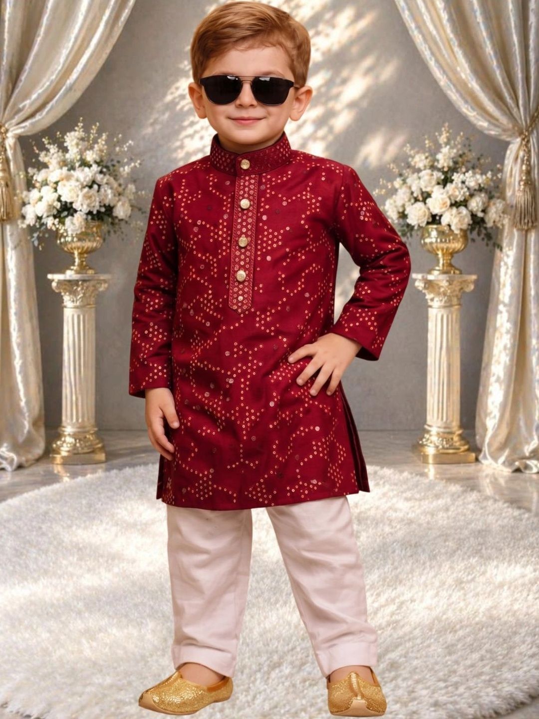 FASHION GRAB Boys Ethnic Motifs Printed Regular Kurta with Trousers-picture-42