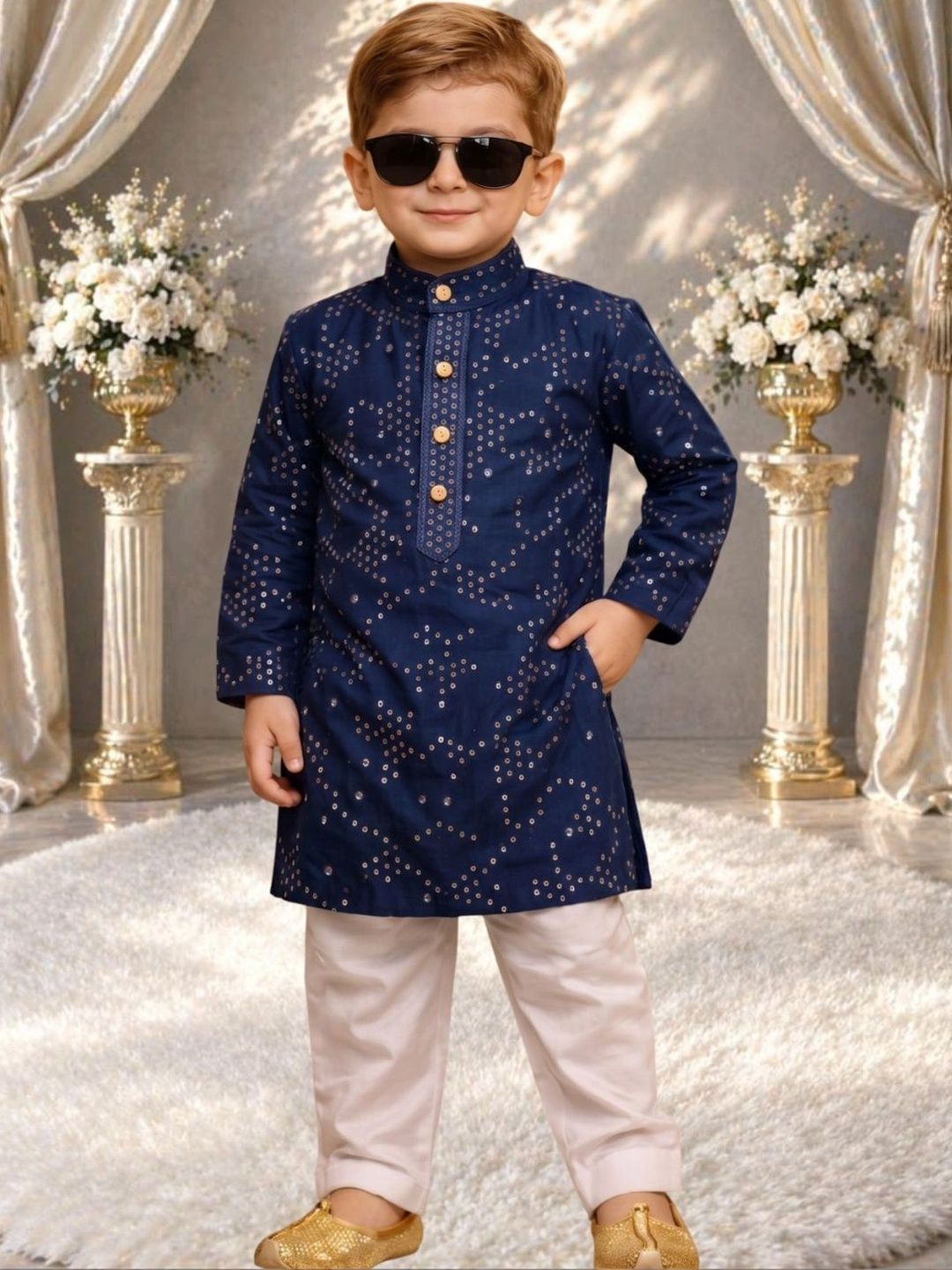 FASHION GRAB Boys Printed Regular Kurta with Pyjamas-picture-44