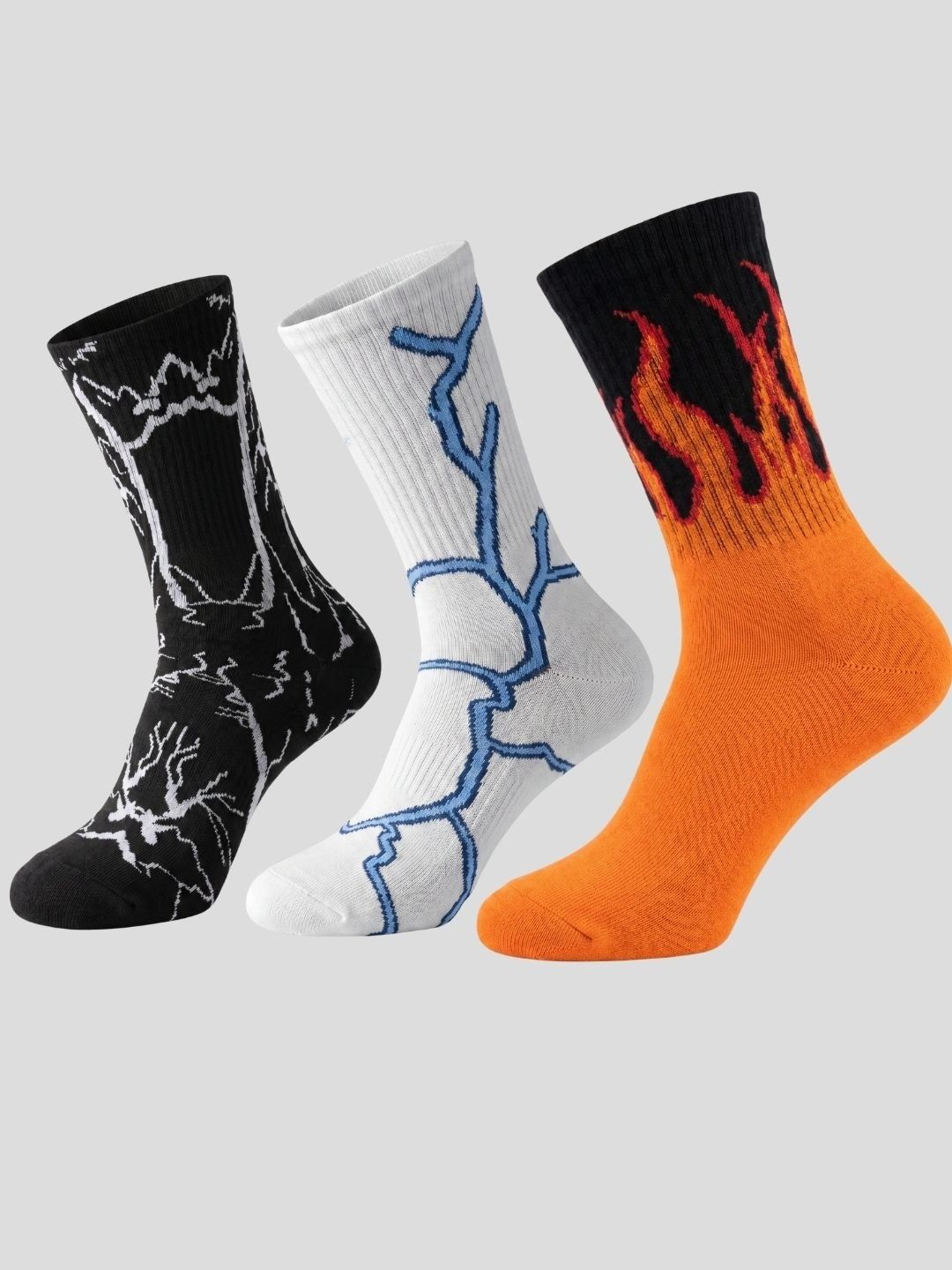 Moda Rapido Men Pack of 3 Cotton Blend Patterned Calf Length Socks-picture-11
