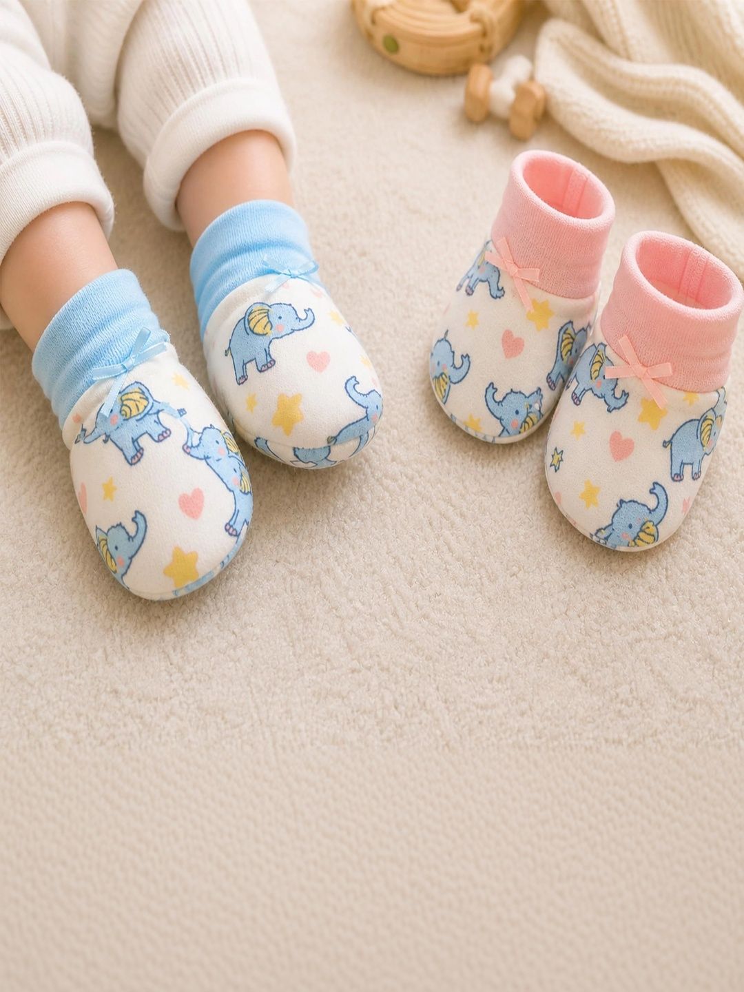Adhigams Unisex Kids Cotton Booties-picture-49