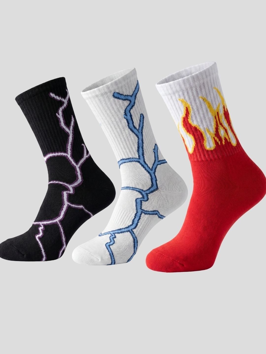 Moda Rapido Men Pack of 3 Cotton Blend Patterned Above Ankle Socks-image-35