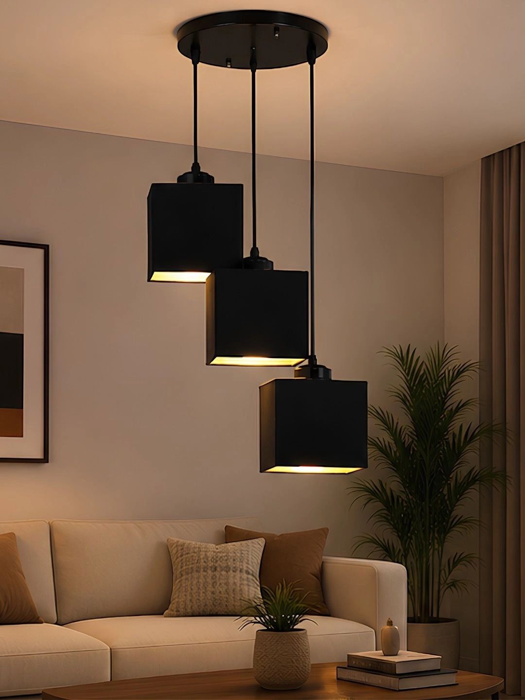 Myntra Elegant Homes Black Contemporary Ceiling Lamp-picture-14