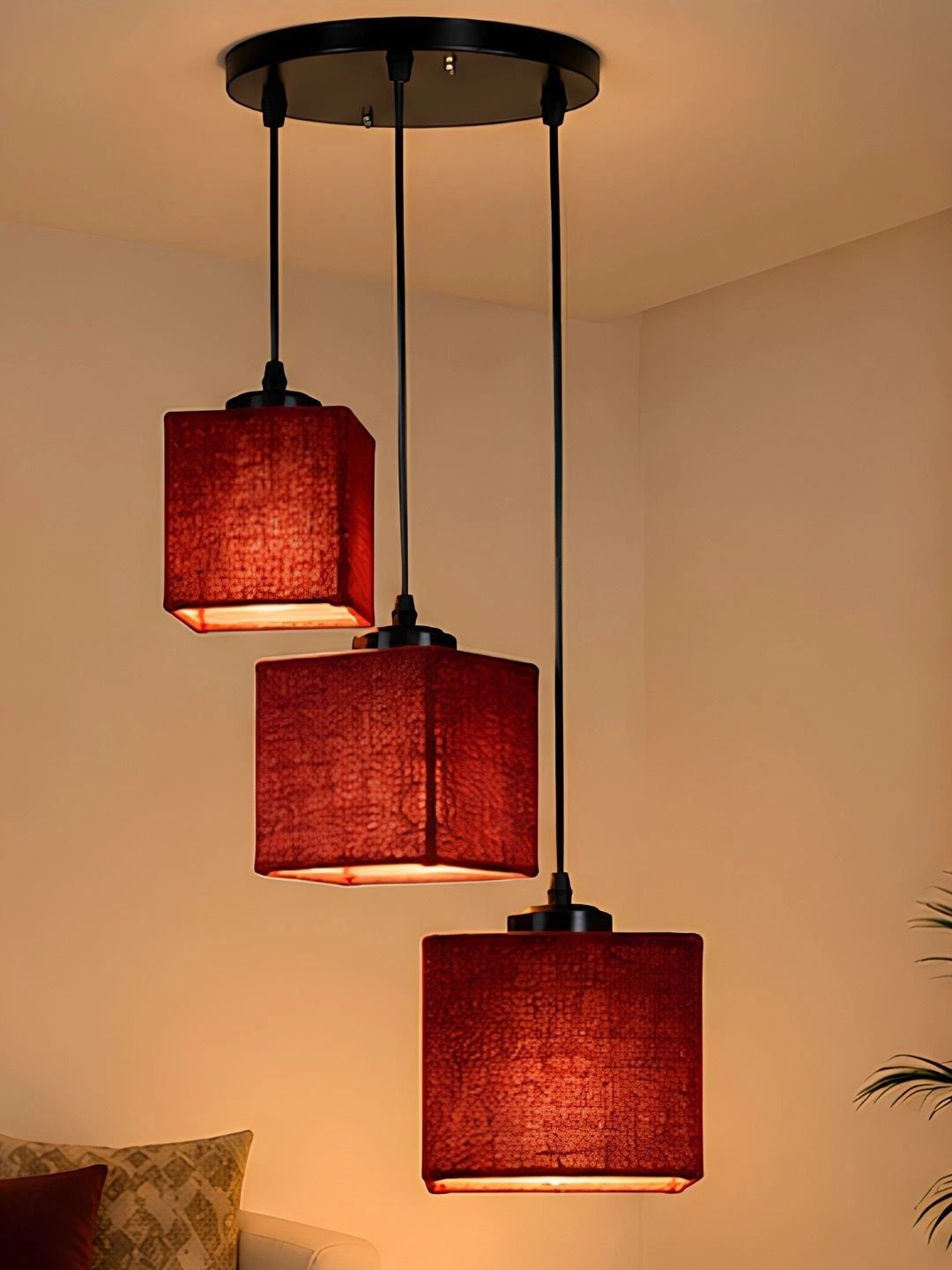Myntra Elegant Homes Maroon Textured Contemporary Ceiling Lamp-picture-21