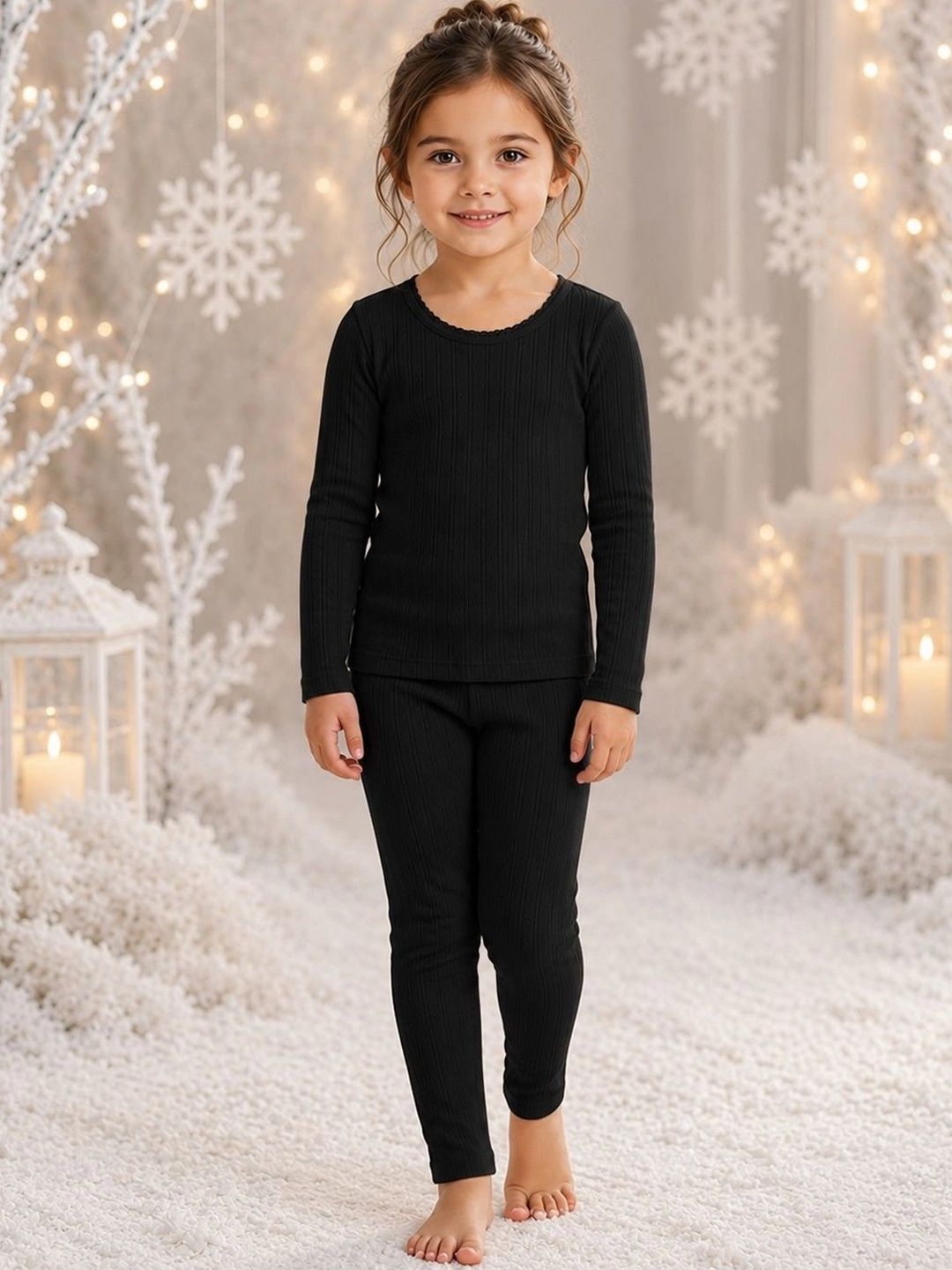 Kanvin Girls Pure Cotton Round Neck Thermal Set-picture-24