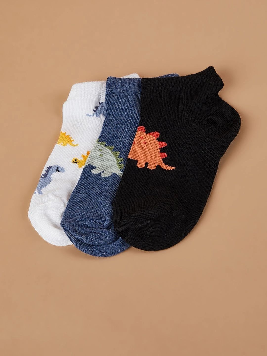Fame Forever by Lifestyle Boys Pack of 3 Cotton Blend Assorted Patterned Ankle Length Socks-picture-22