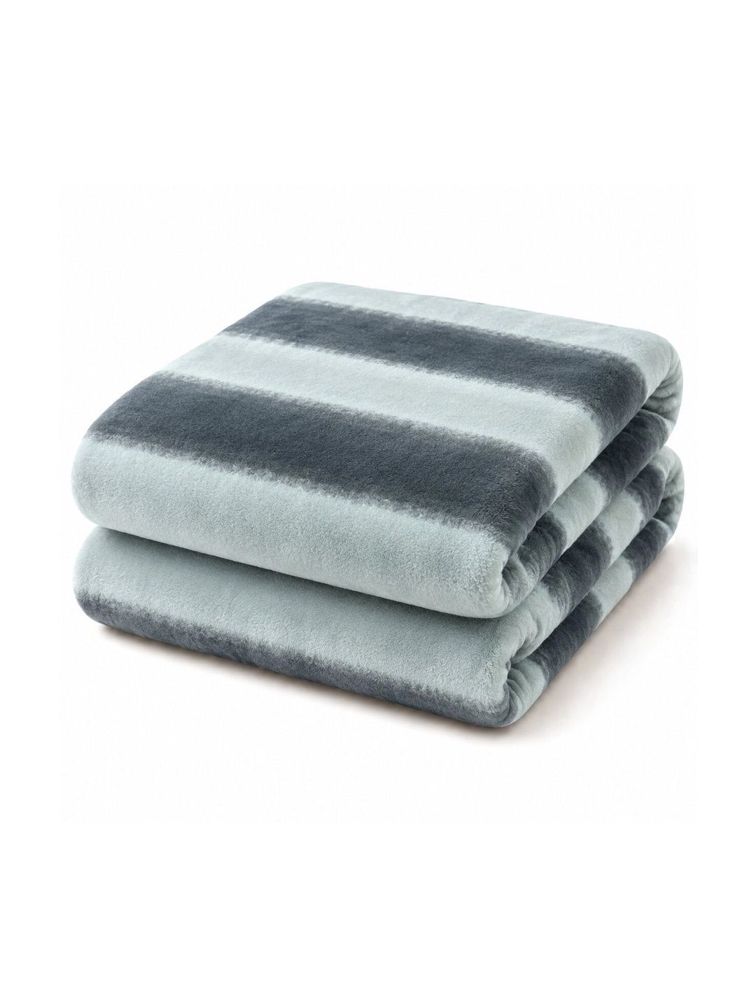 Nivasam Blue & Grey Striped Fleece AC Room 300 GSM Blanket-image-23