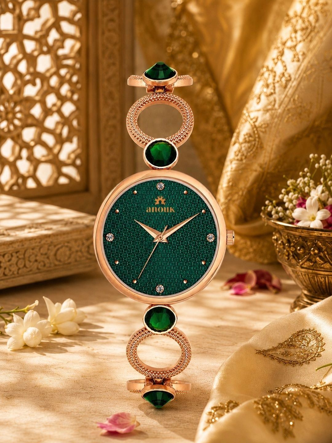 Anouk Women Brass Dial & Bracelet Style Straps Analogue Watch ANW-057-GR-image-19
